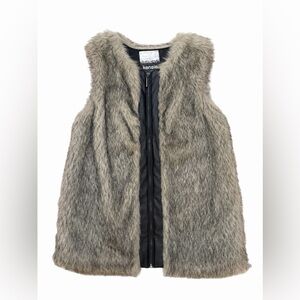 Kensie Gray Faux Fur Vest - Size Small